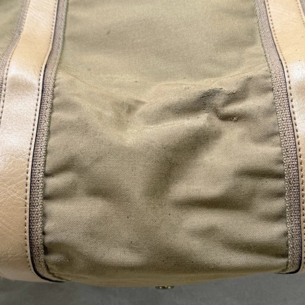 VTG Polo Ralph Lauren Duffle weekender buckle strap large Tan canvas pony